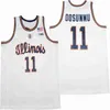 11 NCAA Illinois Ayo Dosunmu 21 Kofi Burn White Basketball Jersey