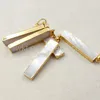 Pendant Necklaces WT-P1051 Wholesale Natural Rectangle Shell Connectors With 24k Gold Trim On Edged 8 35mm For Jewelry MakingPendant