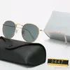 디자이너 선글라스 브랜드 UV400 안경 금속 금 프레임 일요일 안경 남성 여성 거울 선글라스 폴라로이드 유리 렌즈 Box241C