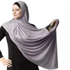 الأوشحة نساء جيرسي حلقة مزدوجة الحجاب فيممي موسولمان رئيس الحجاب الإسلامي القطن شال 1 PCS 85 180CMSCARVES