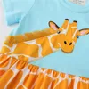 Jumping Meters Princess Baby Dresses With Giraffe Applique Cute Summer Girls Party Dress Fashion Children's Clothes Selling 220426