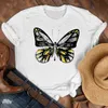 Mujeres señora dibujos animados mariposa floral elegante otoño otoño camisa ropa camiseta camiseta para mujer top femenino impresión camiseta gráfica 220526