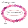 Natural Purple Pink Aquamarine Bead Bracelets For Women Fashion Green Round Stone Healing Strand Bangles Wrist Jewelry Gifts