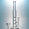 Bang en verre à trois couches Beecomb Bang Hookahs Straight 14.5mm Style de joint femelle avec bol en verre ou Quartz Banger Perc Bongs Pipe à eau Oil Dab Rigs Hookah 10xx