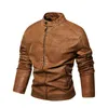 Herbst und Winter Neue lässige Slim Tops Männer Motorrad Biker Leder Jacke Cowboy Reißverschluss Jacke L220801