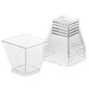 2oz Engångsmousse efterrätt Mini Cup Plast Transparent Clear Square Pudding Ice Cream Square Cups Wholesale 58ml Spot