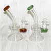 7.4 Inch Glass Bong Dab Rigs Water Pipes Hookahs Female with 4mm 14mm Quartz Banger Pink Green Blue Bongs