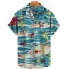 Herren -Freihirthemden Hemd für Männer Sommer Hawaiian Fashion Kokosnussbaum 3D gedruckt übergroß