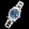DIWF 36 мм 126234 SA3235 Автоматические мужские часы с плодоломной панелью Blue Dial Markers 904L Стальной устричный браслет Super Edition Puretime i9