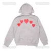 Designer Cdgs Classic Hoodie Fashion Play little Red Peach Heart Printed Mens And Womens Hooded Sweater Coat 3125