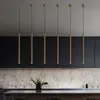 Pendant Lamps Simple Nordic Loft Long Chandeliers Cylindrical Creative Gold Bronze Stick Design Restaurant Kitchen Bar Haning LampsPendant