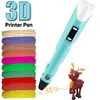 E Kewl 3D Printer Pen PLA Filament afdrukken 3 D Graffiti Diy Drawing Cil For Kids Children Toys Birthday Cadeau 220704