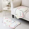 Tapis tapis Style japonais Simple vent agneau vers le bas tapis de porte dans le dessin animé mignon chaton motif lavé blanc chambre lit