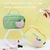 Kozmetik Çantalar Kılıf Makyaj Şeftali Sevimli Büyük Kapasiteli Taşınabilir Çanta PU Peluş Yıkama Seyahat Depolama Bagcosmetik