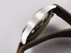 Taille de montre masculine 39 mmx10,5 mm Olive Disque Bronze Shell rétro Retro Titanium Alloy Base Cover Brown Chalf Classi en cuir de veau