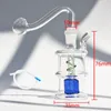 Mini Hookah Oil Burner Bubbler Smoking Pipe Glass Percolater Water Bong Dab Rig with 10mm Male Tobacco Bowl Clear Shisha Glass Pipes for Smokers Cool Gifts Wholesale