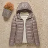 Femmes mince doudoune blanc canard vers le bas vestes ultralégères automne et hiver manteaux chauds vêtements d'extérieur portables 220801