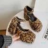 Dress Shoes High Quality 8 Cm Female Heels Mary Janes Fashion Sweet Leopard Ankle Strap Platform Women Pumps