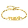 Stainless Steel Zodiac Sign chain Bracelet for Women HipHop Constellation Letter bracelets BFF Jewelry Aries Taurus Gemini Cancer Leo Virgo Libra Scorpio Pisces