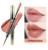 Lip Liner en Lipstick Makeup Set 2 in 1 Double Head Lipstick Waterproof Langdurig Matte Lipgloss Cadeau voor Dagelijks Reisfeestjes Werk