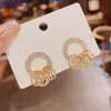 Dangle Chandelierg Micro Pave Strass Cirkels Mode Stud Oorbellen Klassieke Nieuwe Sieraden Delicate Eenvoudige pendientes