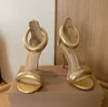 디자이너 - 최고 품질의 Gianvito 10.5cm Stiletto Heels 샌들 여성용 여름 럭셔리 디자이너 신발 황금 송아지 가죽 발 ST