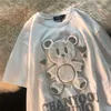 Japon Aşk Ayı Çift T-shirt Kadınlar Sevimli Kısa Kollu Yaz Boyları Boyu Gevşek Rahat Kadın Tee Gömlek Giysileri 220402