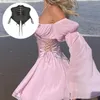 Bustiers Corsets Fashion Great See através das mulheres Corset Polysterier Bustier Bow-Know for Daily Wearbustiers