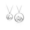 Hanger kettingen Sole Memory Paar Romantisch Sweet Gift Ocean Mountain geloften Silver kleur sleutelbeen ketting Vrouwelijke ketting SNE484 Pendant