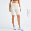 Anti Curl Yoga Shorts Quarter Pants Sidfickor Running Fitness Gym Leggings Casual träning Athletic Jogging Tights