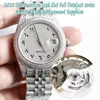 Orologi gioielli Arcobaleno arabo diamanti quadrante Sa3255 automatico 81409 126334 126333 orologio da uomo cassa in oro ghiacciato con diamanti