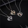 Pendant Necklaces Pendants Jewelry Love Heart Necklace Mother And Child In Hand Chains Mothers Day Gift Dhag1