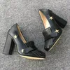 Designer Marmont pumps women leather high heels Embroidered star fringe mid-heel Tassel shoe 5cm and 10 cm Big Size NO28