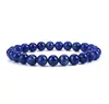 4mm 8mm Natural Stone Handmade Strands Beaded Charm Bracelets For Men Bangle Elastic Male Yoga Fashion Jewelry