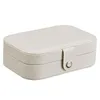 Smyckesbox PU Lädersmycken Lagringsörhängen Packaging Förvaring Display Caser Organizer för hemreseflicka Gift 220428