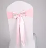 زحف الزفاف أخرق organza كرسي Sash Spandex Sash مع بدلة الكرة الوردية