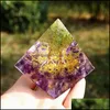 Novelty Items Home Decor Garden Handmade Resin Ornament Lapis Lazi Sphere Pyramid Amethyst Malachite Crystal Healing 60Mm Drop Delivery 20