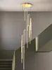 ヴィラデュプレックスロングシャンデリアランプノルディックモダンミニマリストシャンデリア回転階段ジャンプフロアリビングルームクリエイティブU字型ランプ