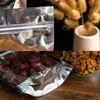 50Pcs Imballaggio per alimenti Foglio di alluminio Stand Up Bag Conservazione domestica Tè Chicchi di caffè Forniture Borse con finestra richiudibile