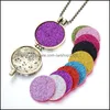 Pendant Necklaces Pendants Jewelry Colorf Per Necklace Vintage Flower Butterfly Essential Oil Diff Dh5Nr