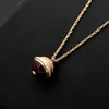 Womens Designer Necklace Fashion Luxury Iced Out Pendant Onyx Turnable Necklace Jewelry