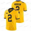 Maglia da calcio MitNess Custom NCAA College Michigan Wolverines 2021 Orange Bowl Hassan Haskins Charles Woodson Dan Villari Cade Mcnamara Tom Brady