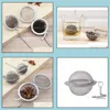 Colanders -Sims 100pcs Teebecher Edelstahl Mesh Tea Ball Infuser Sieb Sphere Sphere Speice Teafilter Filtration HER1078288