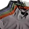 Camiseta de manga comprida Men's Turtleneck Base Shirt Autumn and Winter New Doubles-Lose Velvet Trendy Tops T220808