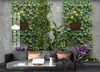 3d wallpapers mural brick wall green plant backgroun painting non-woven home improvement wall sticker wallpaper rolls for walls