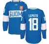 SJ98 2016 Dünya Hokey Finlandiya Takımı Jersey Dünya Kupası 12 Jori Lehtera 18 Sami Lepisto 19 Mikko Koskinen 64 Mikael Granlund Özel Hokey Formaları