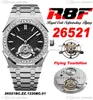 R8F 2652 Extra Thin Hand-Winding Tourbillon Mens Watch 41mm SIHH Mechanical Diamonds Bezel Black Tapisserie Dial Stainless Steel Bracelet Super Edition Pureitme B2