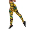 Vrouwen Sexy Yoga Pak Leggings Sportkleding Geel Raster 3D Afdrukken Womens Tops Beha Slanke Fitness Sport Pak 220617