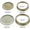 Drinkware Lid Mason Jar Tinplate Canning Locks 70mm 86mm Vanliga munband Split-typ läckagesäkra lock med tätningsringar C0414