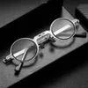 Metal round folding reading glassess blue light computer grade glasses narrow eyeglasses frame for men198y